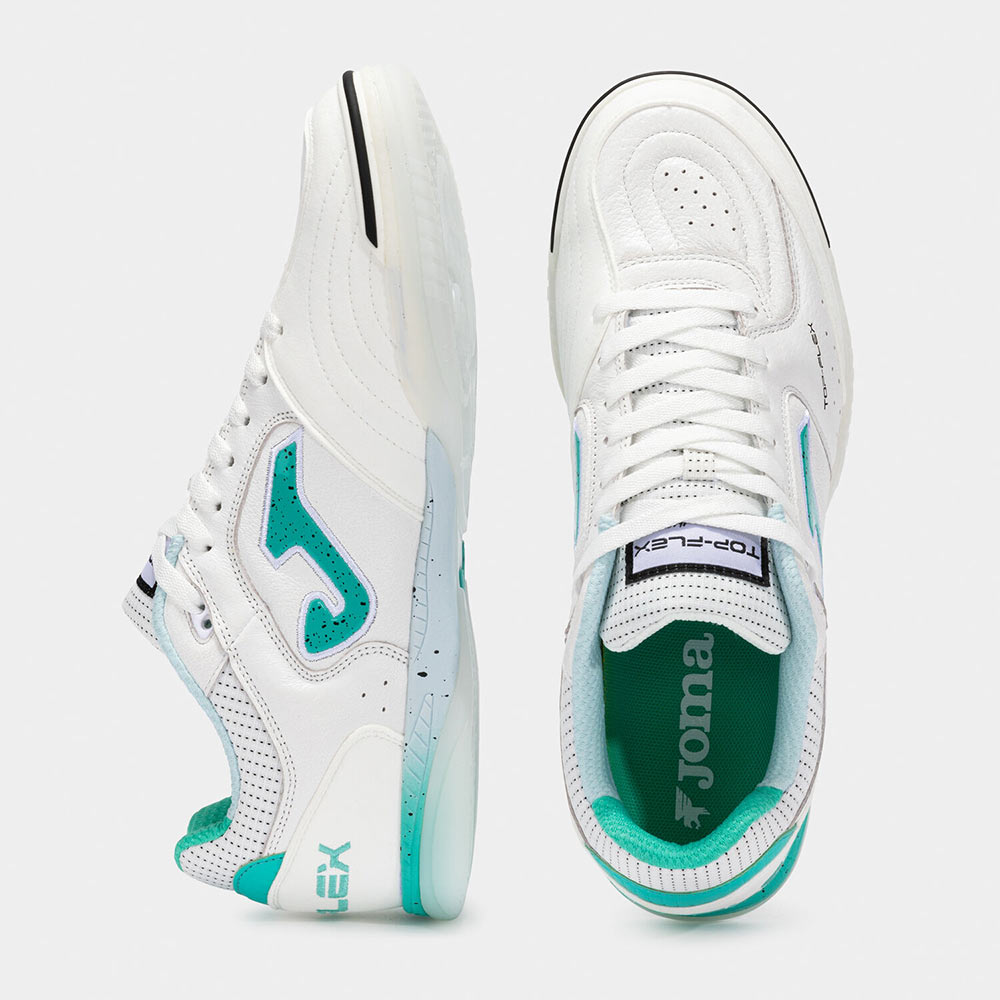 Zapatillas Futbol Sala Top Flex 2502 IN Blanco Turquesa